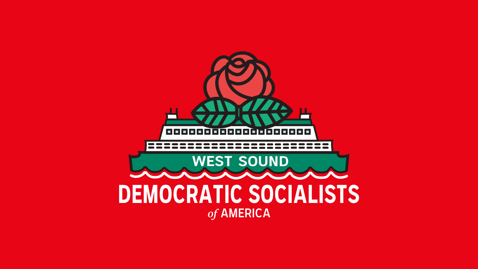 West Sound Democratic Socialists of America logo on a red background thumbnail